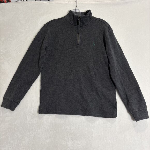 Polo Ralph Lauren Boy's Large 14-16 Gray 1/4 Zip Pullover Sweater Pony Logo - Picture 1 of 14
